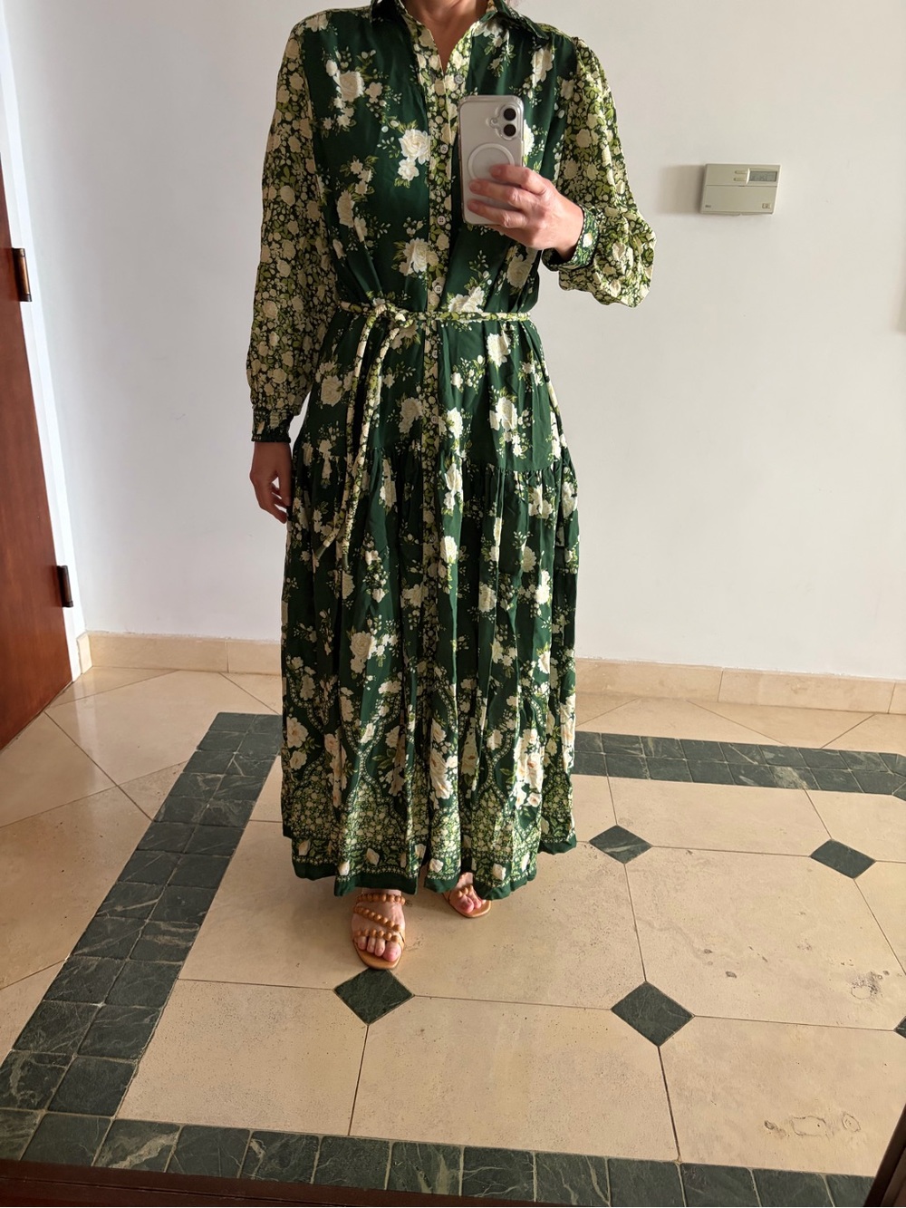 FARM Rio Green Floral Shirt Maxi Dress - Picture 11 of 11